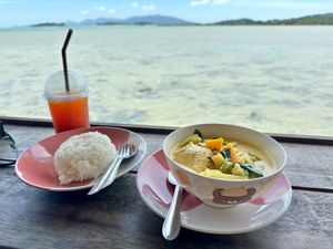 Delicious red curry. at Tamachat Vegan Food - ธรรมชาติ in Koh Samui