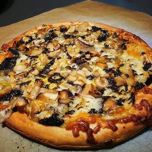 Black Truffle Mushroom Pizza 黑松露菇菇Pizza at Crazy Monkey Cafe in Kowloon