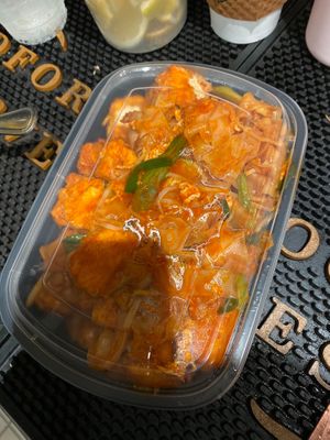 Drunk noodles with tofu and some veggies at Flock to the Wok in Savannah