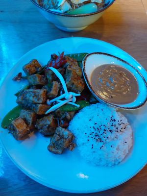 #32 tofu with peanut sauce at Veggie Vu  in Cologne