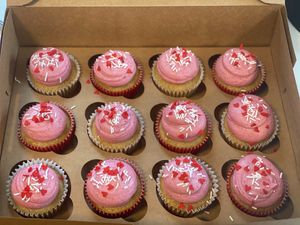 Vanilla cake w/ hibiscus  at GG's Vegan Bakery in Bozrah