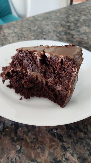 Fatia de bolo de chocolate at Alfreddo Veggani in Sao Paulo