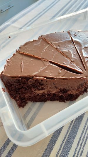 Fatias de bolo de chocolate at Alfreddo Veggani in Sao Paulo