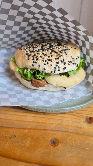 Sandwich de seitán at Sabor a Verde in Valdivia