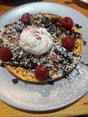 Brownie waffle  at Picnic Cafe in Hobart