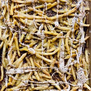 Alfredo Truffle Fry Flatbread at ingrained in Chicago