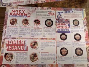Vegan options clearly marked at Ramen Shifu - Paral·lel in Barcelona