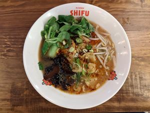 Dragon ramen...note the chilis...so hot! 🔥 🥵 at Ramen Shifu - Paral·lel in Barcelona