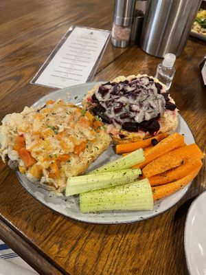 Ruben sandwich (got carrots and celery instead of chips) at Persimmon Hollow Brewing Co in Orlando