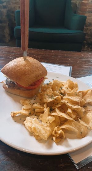 jerk marinated gardein chicken!!!  at Persimmon Hollow Brewing Co in Orlando