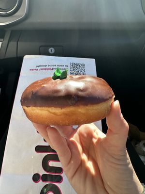 Vegan chocolate shell  at Pinkbox Doughnuts in Las Vegas