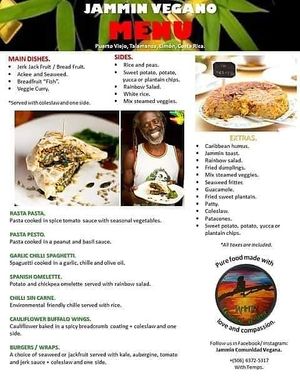 Menu at Jammin Comunidad Vegana in Puerto Viejo De Talamanca