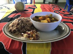 This is Thai curry.  It was good, not best thing I had there  at Jammin Comunidad Vegana in Puerto Viejo De Talamanca