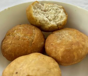 dumplings inside - more like fried bread rolls   at Jammin Comunidad Vegana in Puerto Viejo De Talamanca