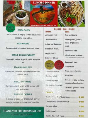 Lunch and dinner menu  at Jammin Comunidad Vegana in Puerto Viejo De Talamanca
