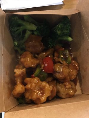 General Tso’s soy chicken/mushroom at Veggie Village in Scottsdale