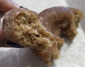 Inside the cinnamon sugar vegan donut  at Made. by Lia in Florissant