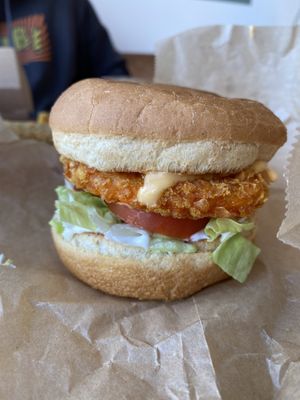 Vegan “chicken” burger  at Beesechurgers in The Hague