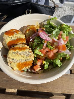 Fysh cakes with mofongo at Boca Fresca in Winter Park
