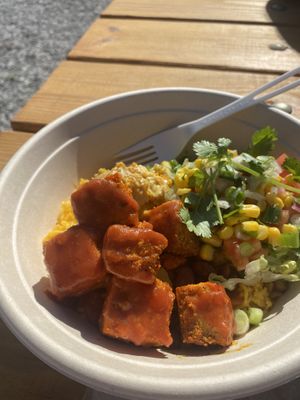 Bowl with tofu at Boca Fresca in Winter Park