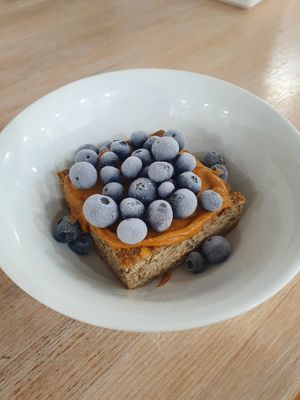 Baked Oat Slice at Nourished Herbivore in Terrigal