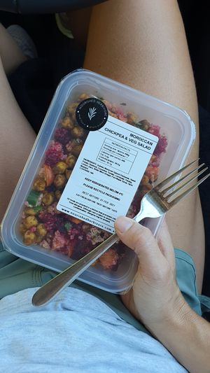 Moroccan Chickpea & Veg Salad at Nourished Herbivore in Terrigal