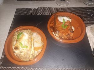 Custome made vegan Lasagne at Chris Kitchen in Fuerteventura