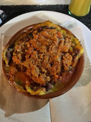 vegan lasagne  at Chris Kitchen in Fuerteventura