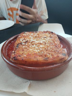 Vegan lasagna with ragù at Chris Kitchen in Fuerteventura