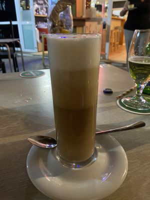 Soya decaf latte   at Chris Kitchen in Fuerteventura