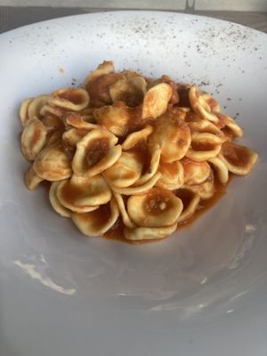 Orecchiette with vegan bolognese sauce   at Chris Kitchen in Fuerteventura