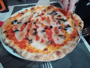 Pizza Parmivegana at Chris Kitchen in Fuerteventura