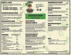 New breakfast menu 7/6 at Under the Ground Blono in Downs