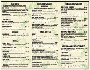 New lunch/dinner menu 7/6 at Under the Ground Blono in Downs