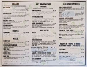 Lunch and Dinner menu with updates at Under the Ground Blono in Downs
