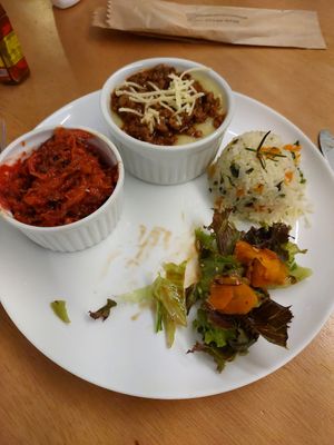 Polenta bolognese at Jaya Culinária Natural in Teresopolis