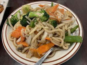 Udon with veggies   at Basil in New Haven