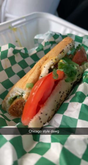 Hot dog at Cant Believe Its Not Meat in Orland Park