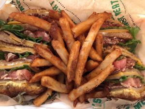 Triple Decker Turkey and Bacon Club Sammich at Cant Believe Its Not Meat in Orland Park