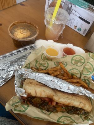 Sweet steak w/ chili  at Cant Believe Its Not Meat in Orland Park