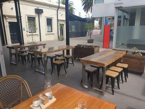 Lots of outdoor seating at St.Aple by Staple Food in St Kilda