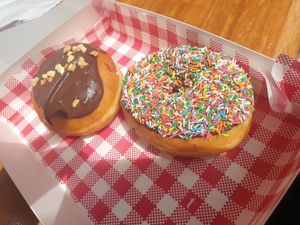Reese custard & choc sprinkle donuts at St.Aple by Staple Food in St Kilda