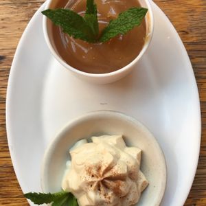 apricot kanten & tofu whip at Angelica Kitchen in New York City