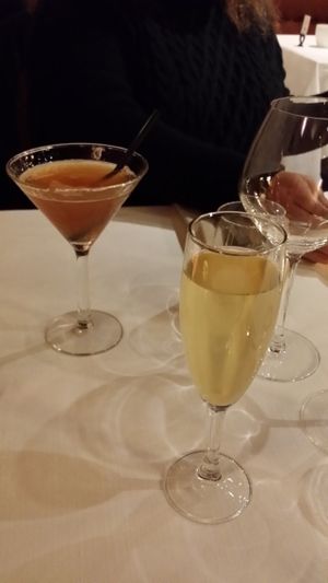 Champaign and l'impossible cocktail  at L'Impossible in Chamonix-mont-blanc