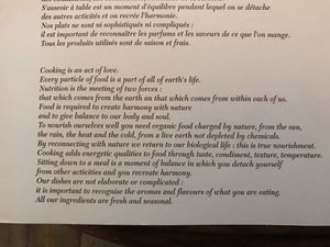 Menu at L'Impossible in Chamonix-mont-blanc