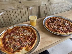 Ninja (left) and American Dream (right) at Kàl Awá Bodega Pan Y Pizza in San Jose