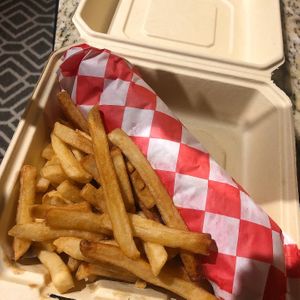 Vegan Gyro with fries  at The Vegan Halal Cart in Tampa