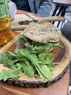 Vegan creamcheese bagel  at Boogie Donuts in Munich
