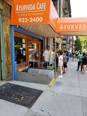 Outside at Ayurveda Cafe in New York City