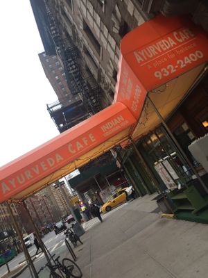 Outside at Ayurveda Cafe in New York City